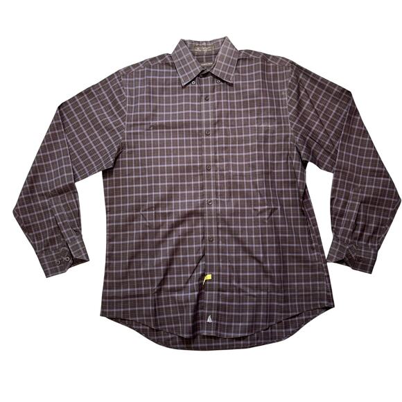 NORDSTROM Traditional Fit Men's Shirt Button-Up Check Plaid Wrinkle Free  XL - Picture 1 of 8